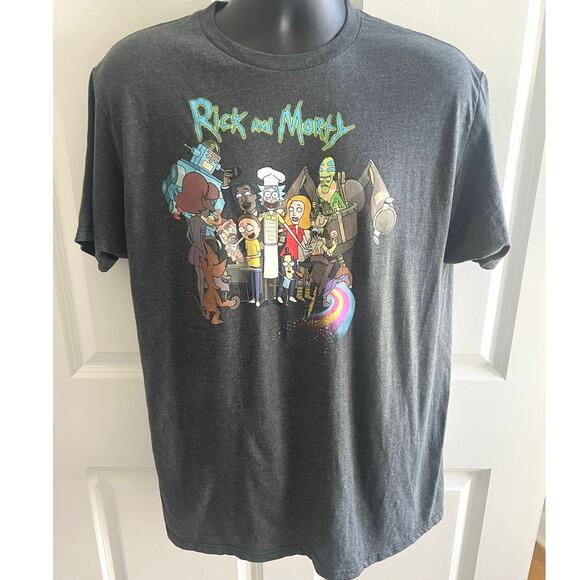 Rick and Morty‎ Graphic T-Shirt Adult Swim Cartoon Tee L Multiverse Characters - Picture 1 of 3